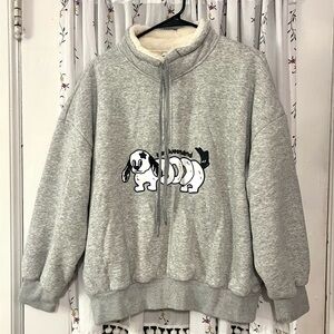 Fleece-lined Grey Sweatshirt